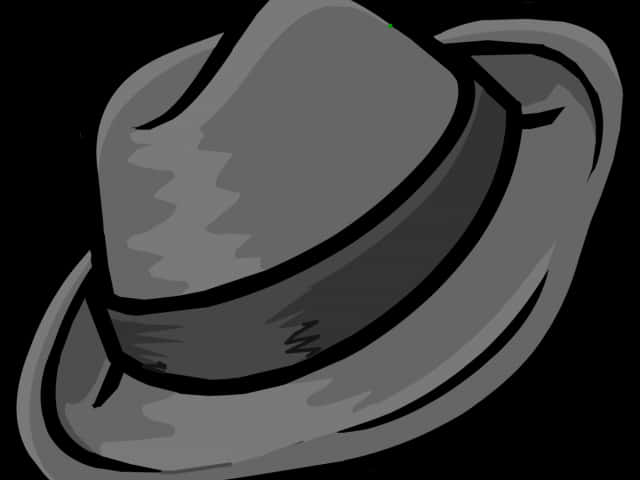 Classic Gray Fedora Hat Illustration