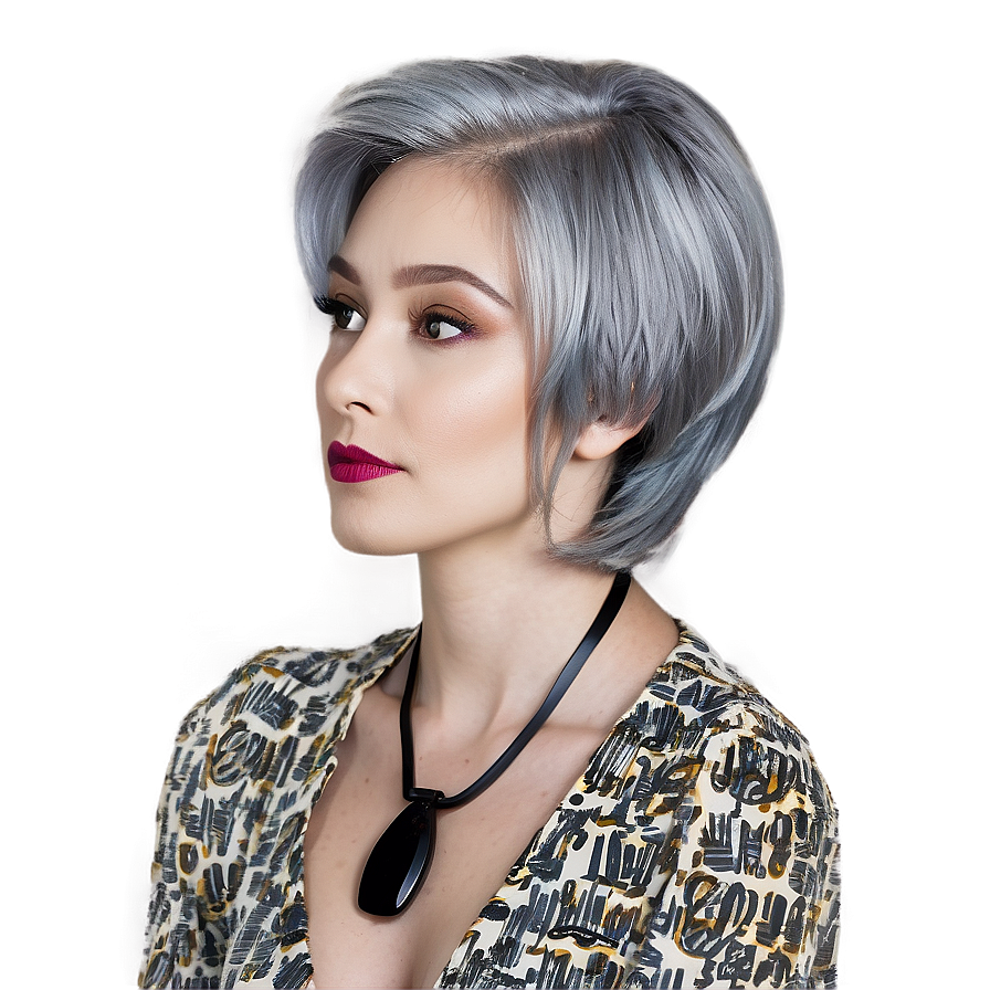 Classic Grey Hairdo Png Fux