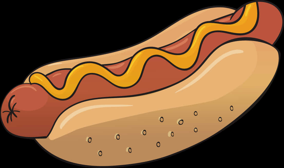 Classic Hot Dog Cartoon Illustration