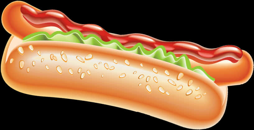 Classic Hot Dog Illustration