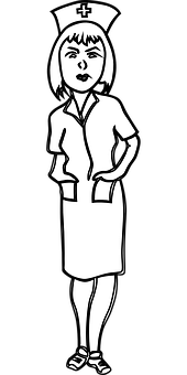 Classic Nurse Cartoon Illustration