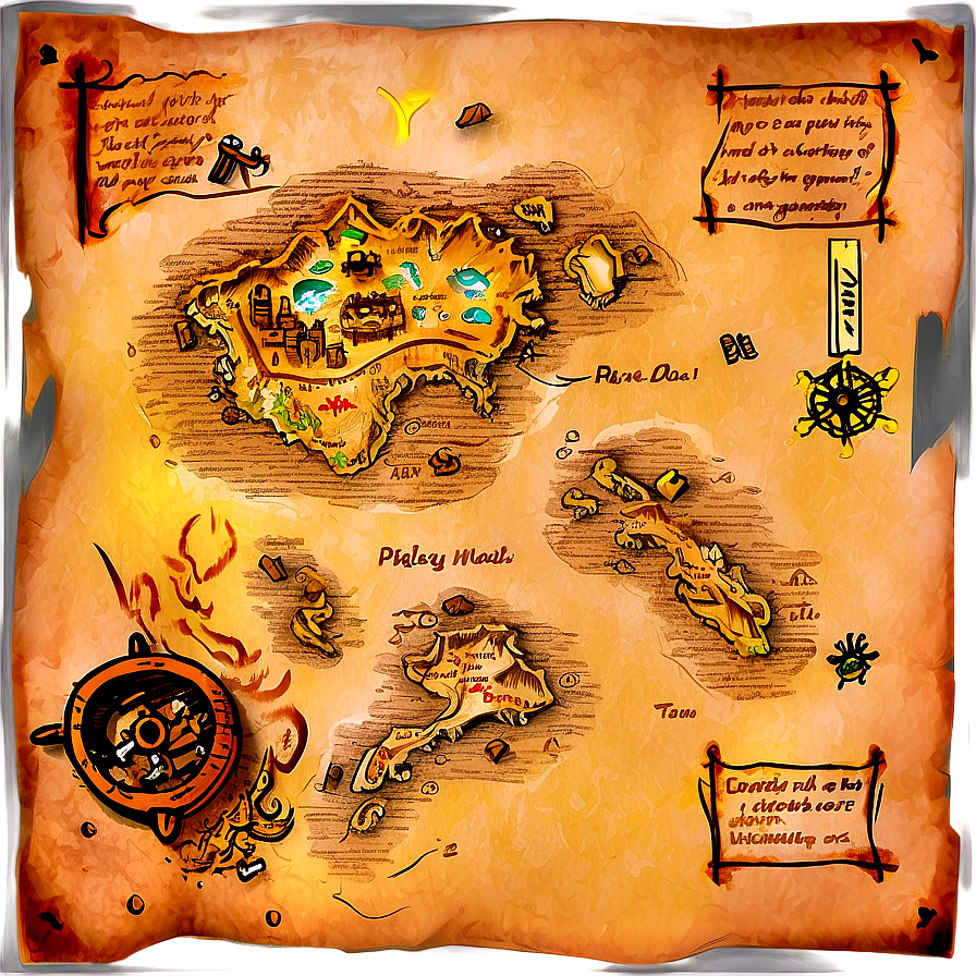 Classic Pirate Treasure Map Png Hsd56