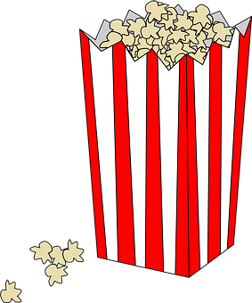 Classic Popcorn Box Spilled Popcorn