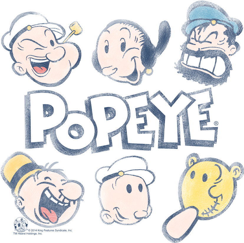 Classic Popeye Characters Collage