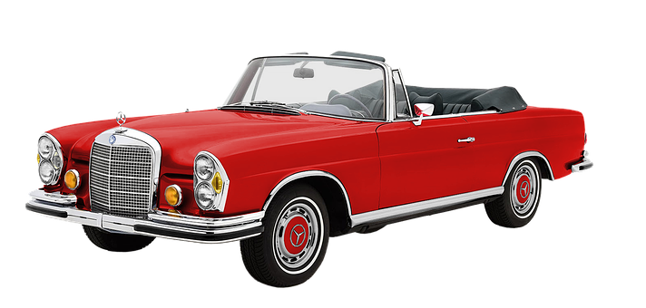 Classic Red Mercedes Convertible