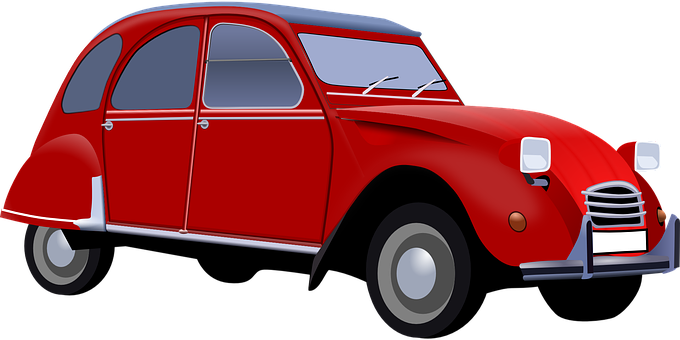 Classic Red Vintage Car Illustration