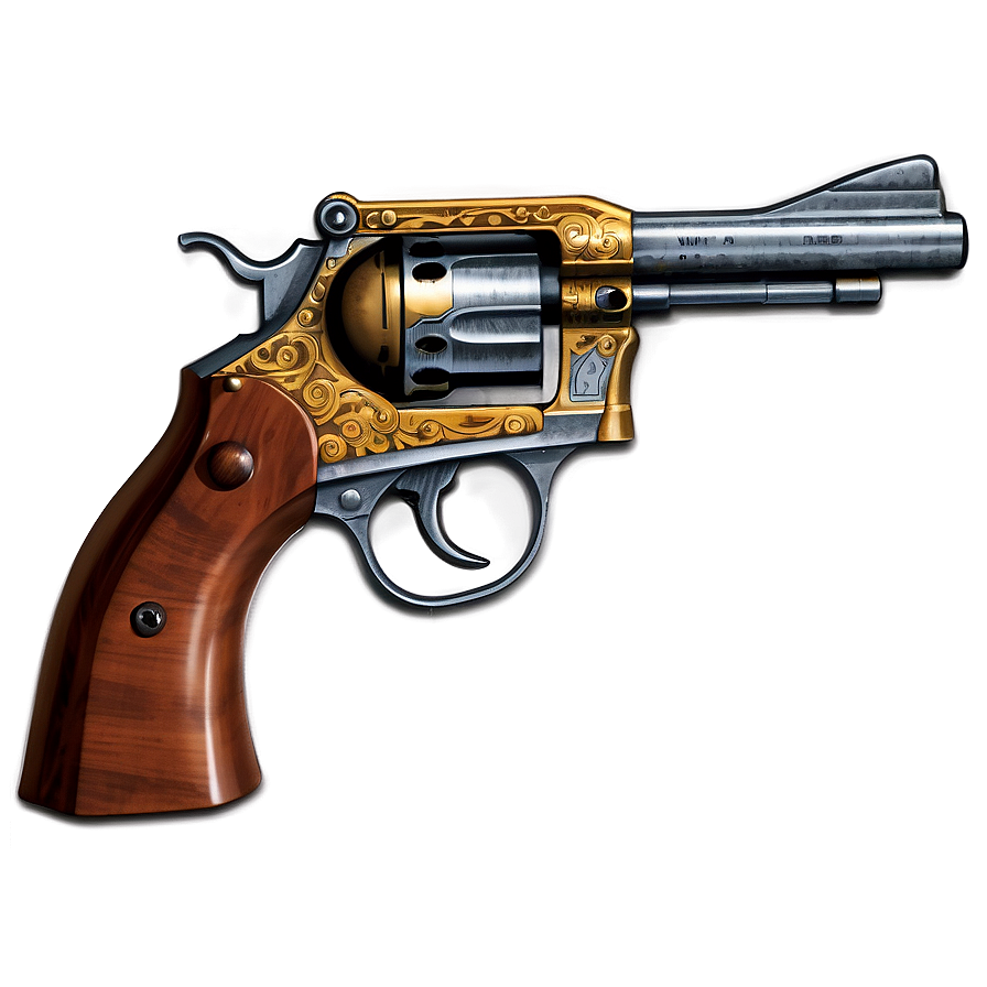 Classic Revolver Art Png 86