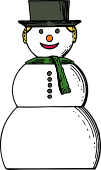 Classic Snowman Cartoon Illustration