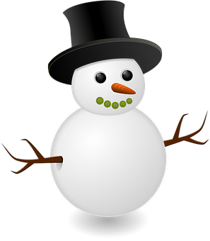 Classic Snowman Top Hat Illustration