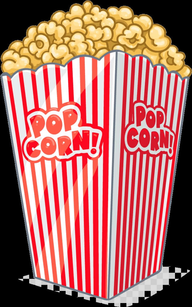 Classic Striped Popcorn Box Clipart