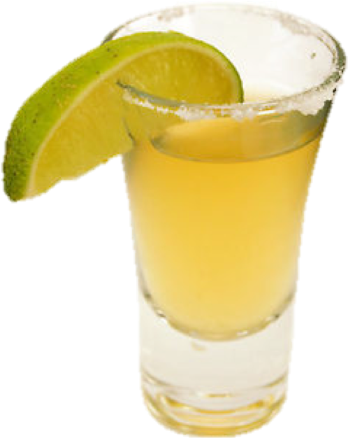 Classic Tequila Shot With Lime Slice