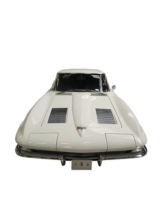 Classic White Sports Car Front View