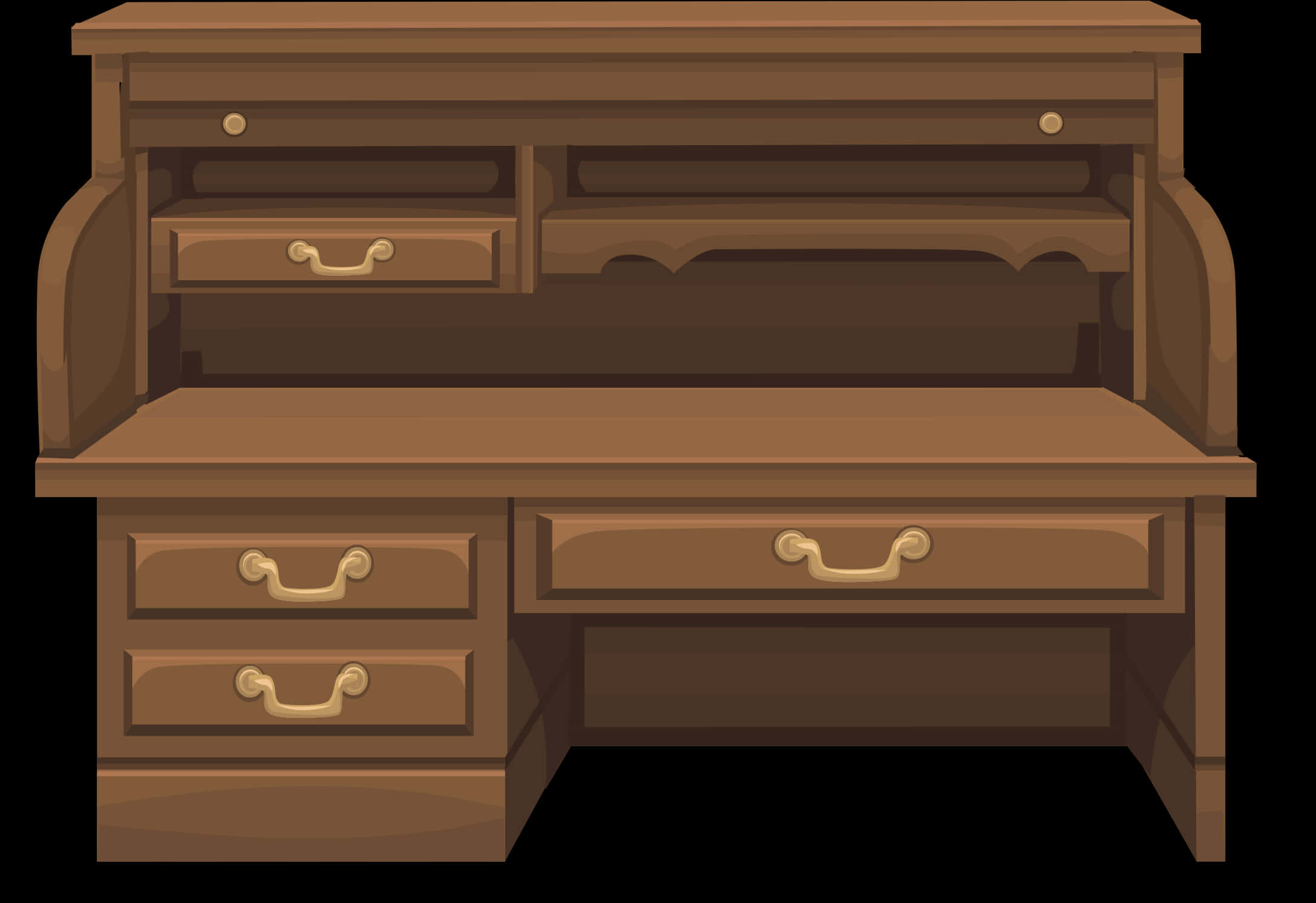 Classic Wooden Desk Illustration