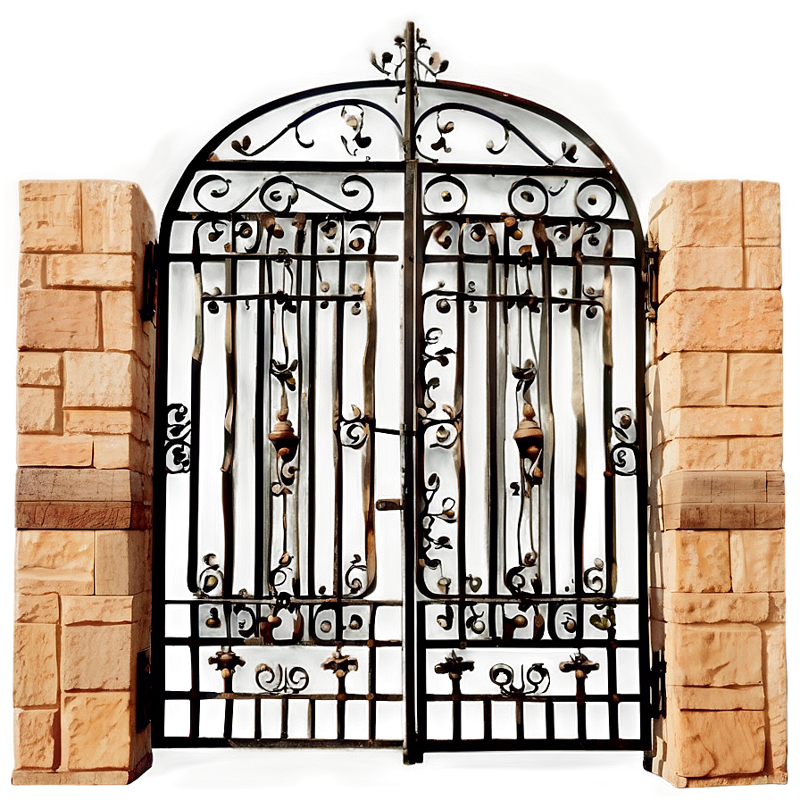 Classic Wrought Iron Gate Png 9