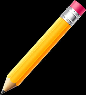 Classic Yellow Pencil Black Background