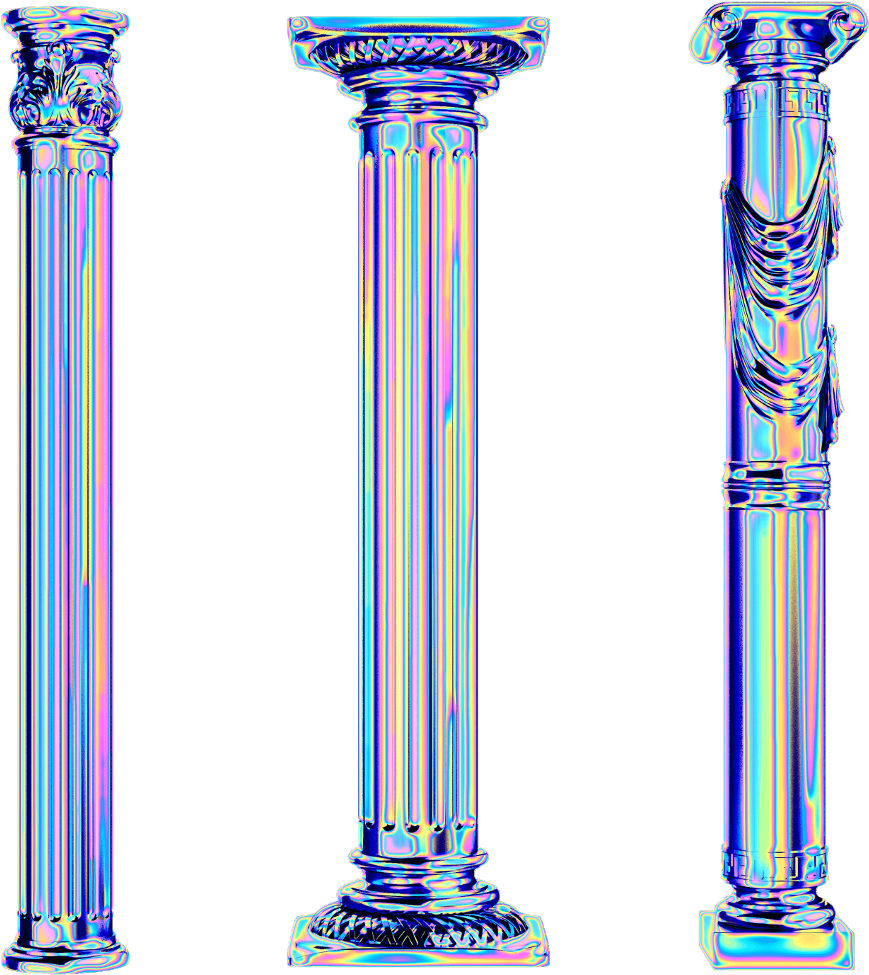 Classical Architectural Columns Glitch Art