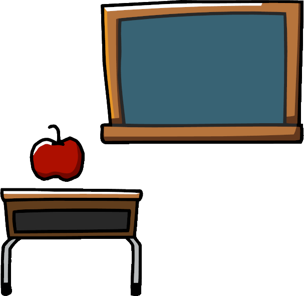 Classroom Blackboardand Deskwith Apple