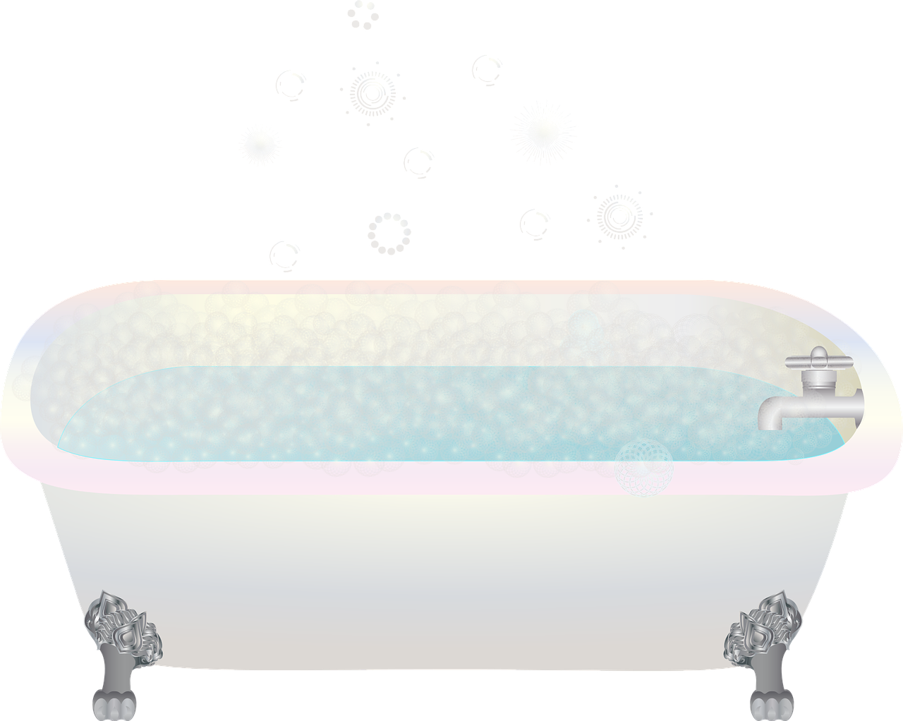 Clawfoot Bathtub With Bubbles