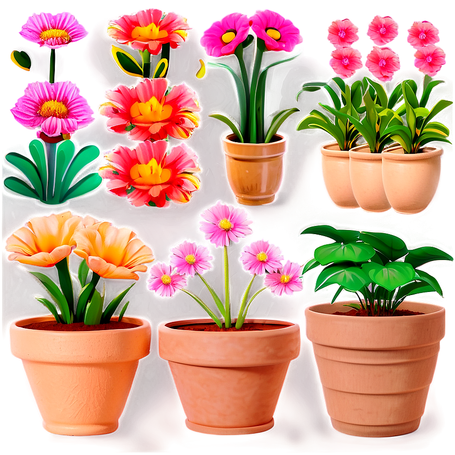 Clay Flower Pots Png Tbi81