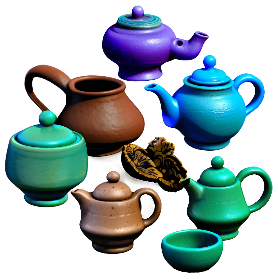 Clay Tea Set Collection Png 06212024