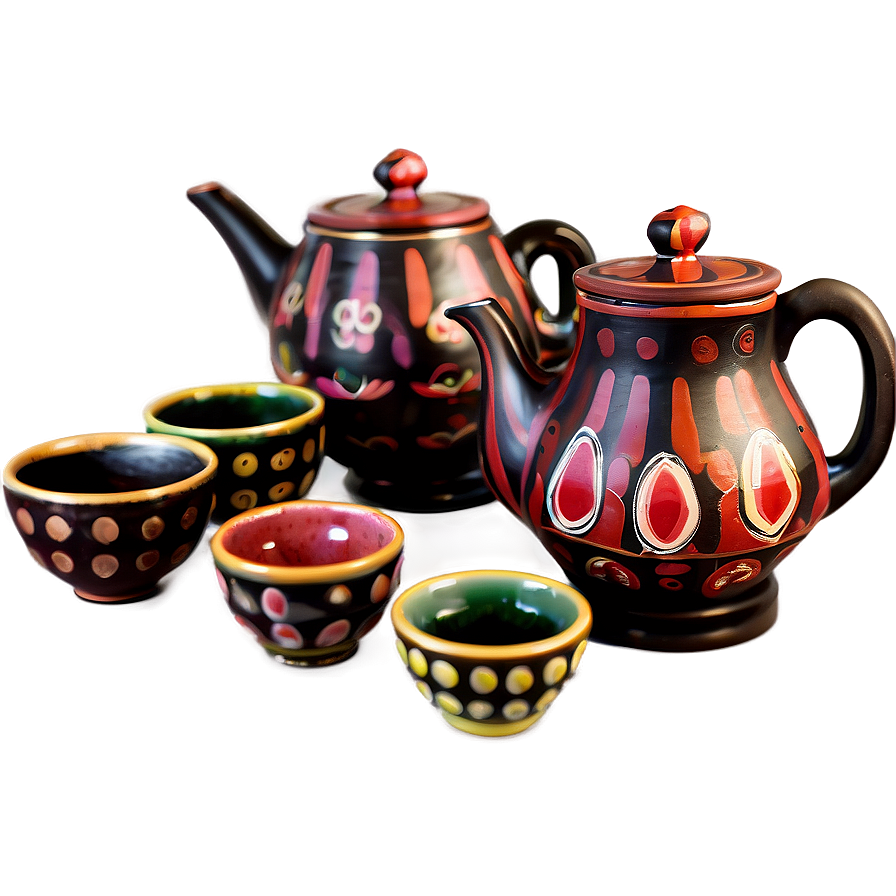 Clay Tea Set Collection Png 42