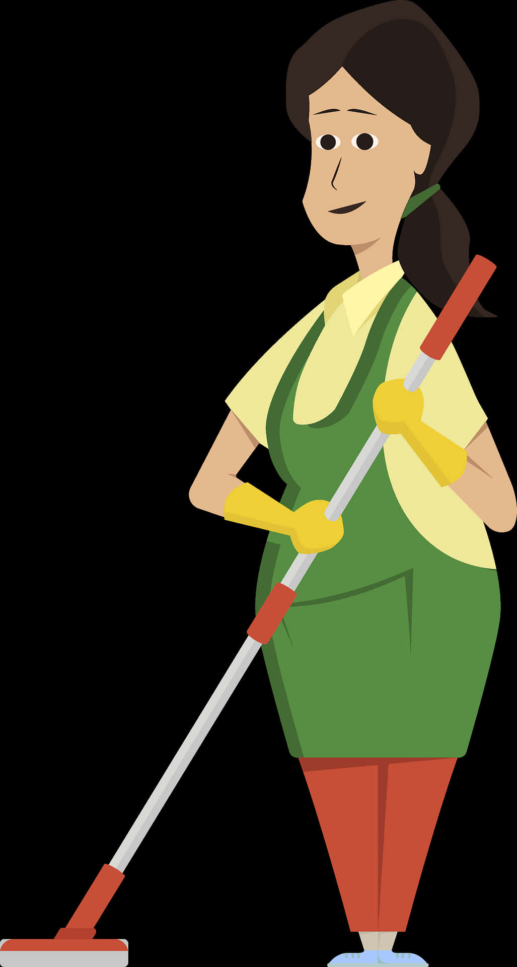 Cleaning Service Professional Cartoon