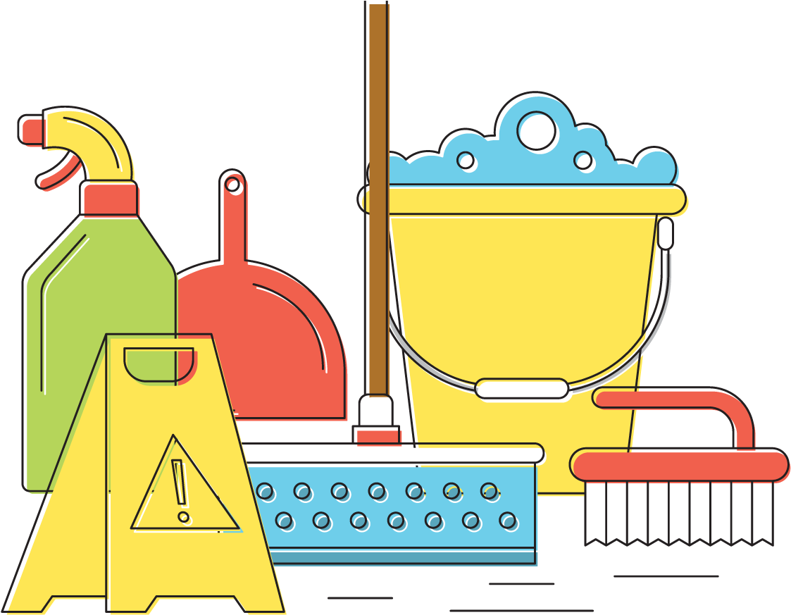 Cleaning Supplies Vector Illustration