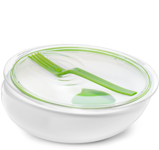 Clear Glass Tiffin Boxwith Green Utensils