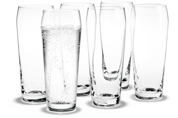 Clear Water Glasses One Filled