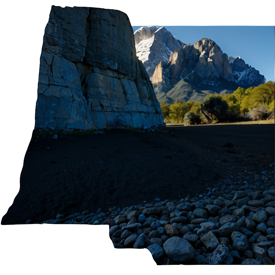 Cliff And Distant Mountains Png Rlh2