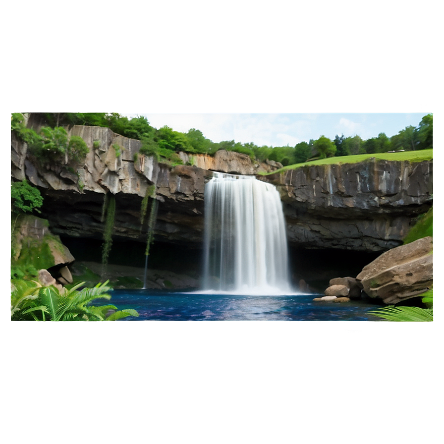 Cliff And Waterfall Png 06122024