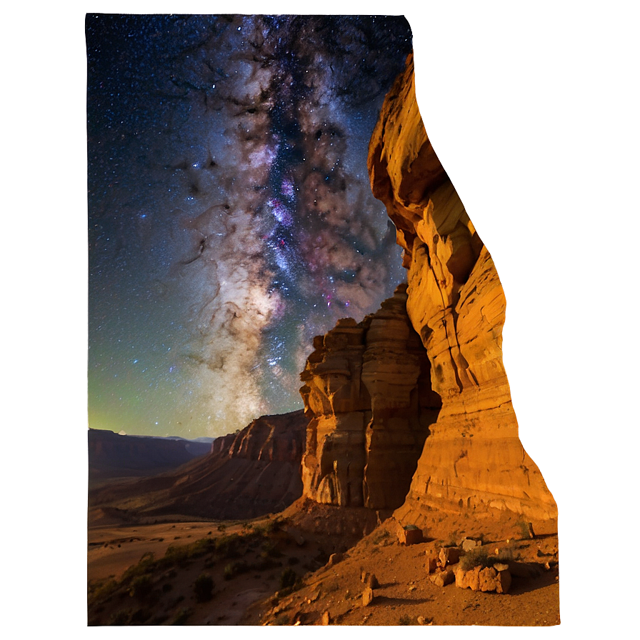 Cliff With Milky Way Png Adt