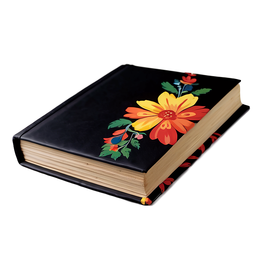 Closed Book With Floral Cover Png 06282024