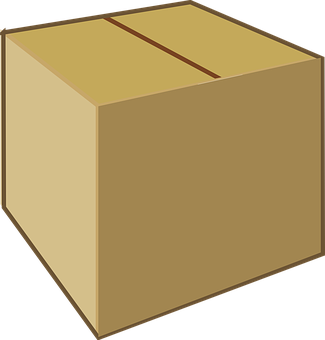 Closed Cardboard Box Illustration