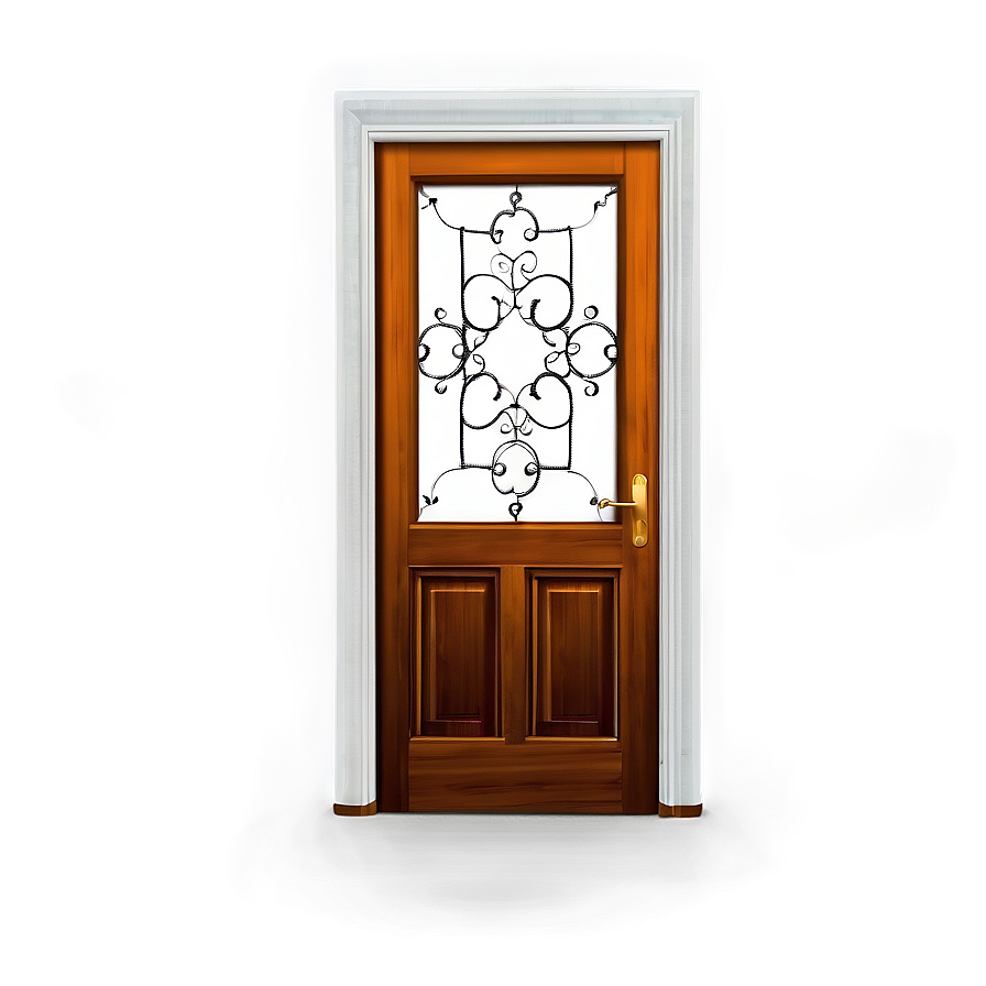 Closed Door With Ornament Png 06292024