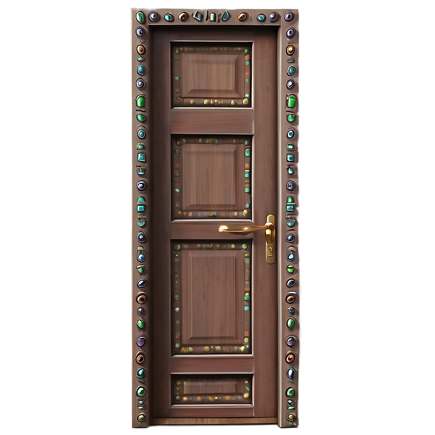 Closed Door With Ornament Png Kgm37