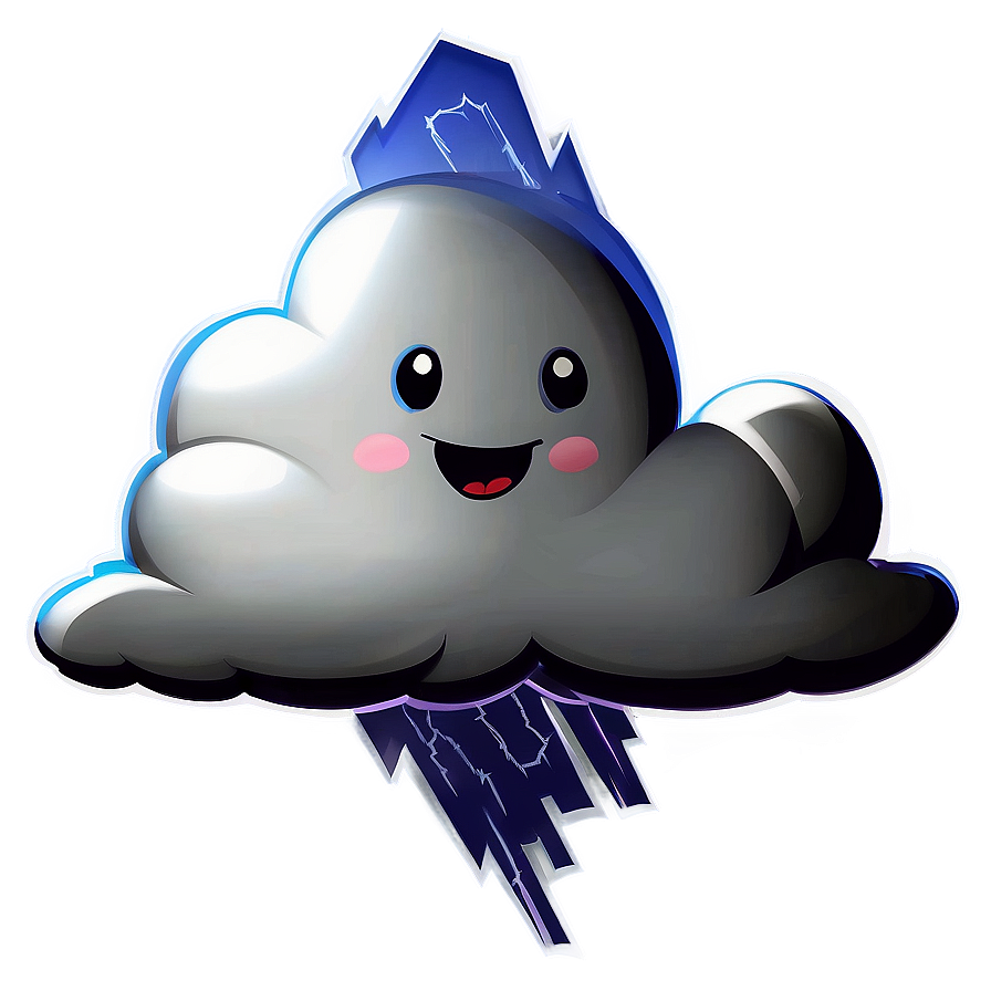 Cloud Cartoon With Lightning Png Jwi10