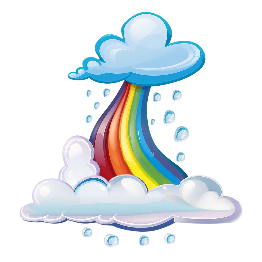 Cloud Cartoon With Rainbow Png Swy2