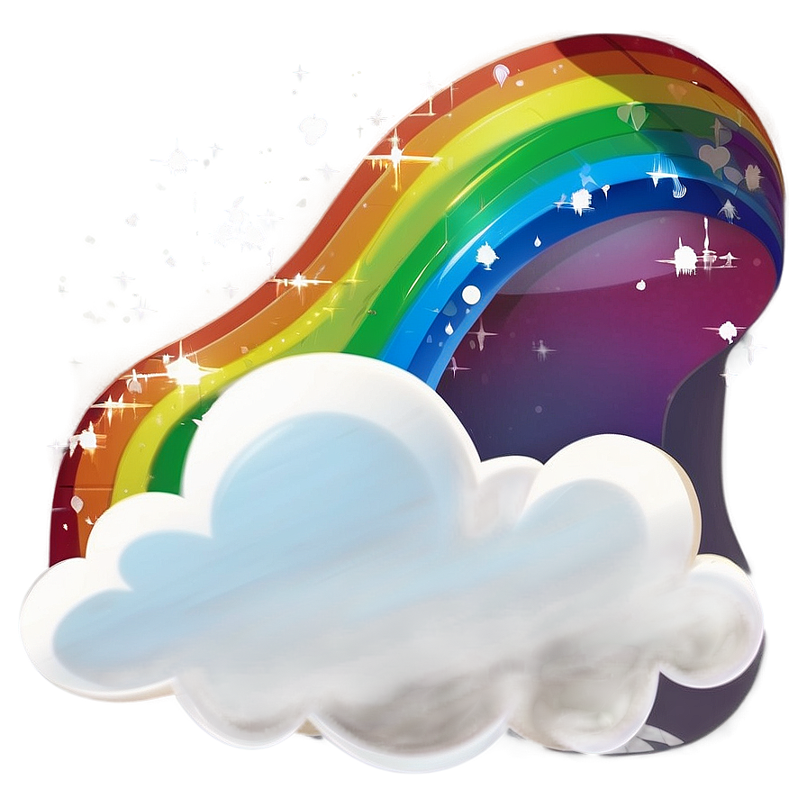 Cloud Cartoon With Rainbow Png Uvj