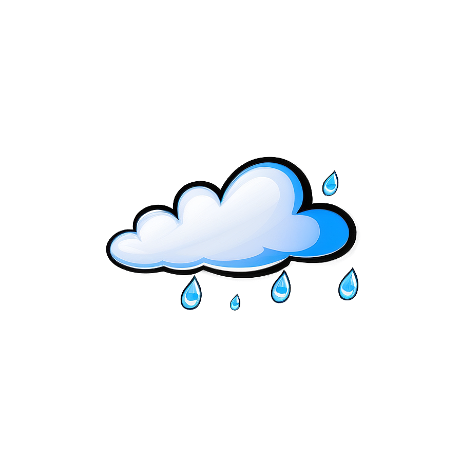 Cloud Cartoon With Raindrops Png Fge80