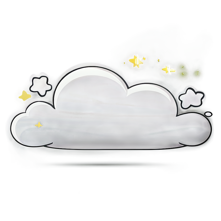 Cloud Cartoon With Stars Png Qva