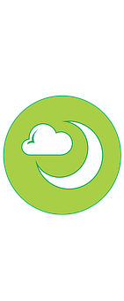 Cloud Moon Icon Green Background