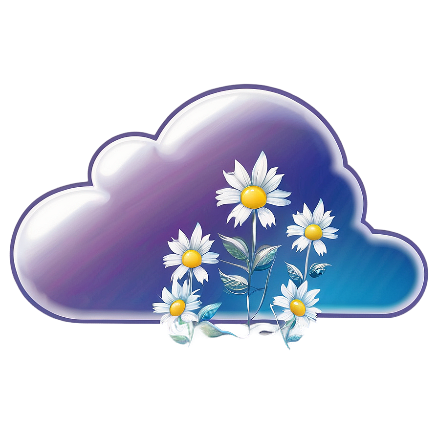 Cloud With Flowers Png Jsn50