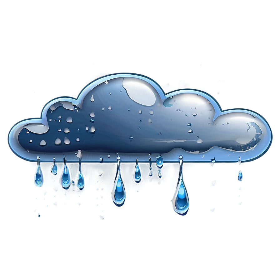 Cloud With Raindrops Png Dqr58