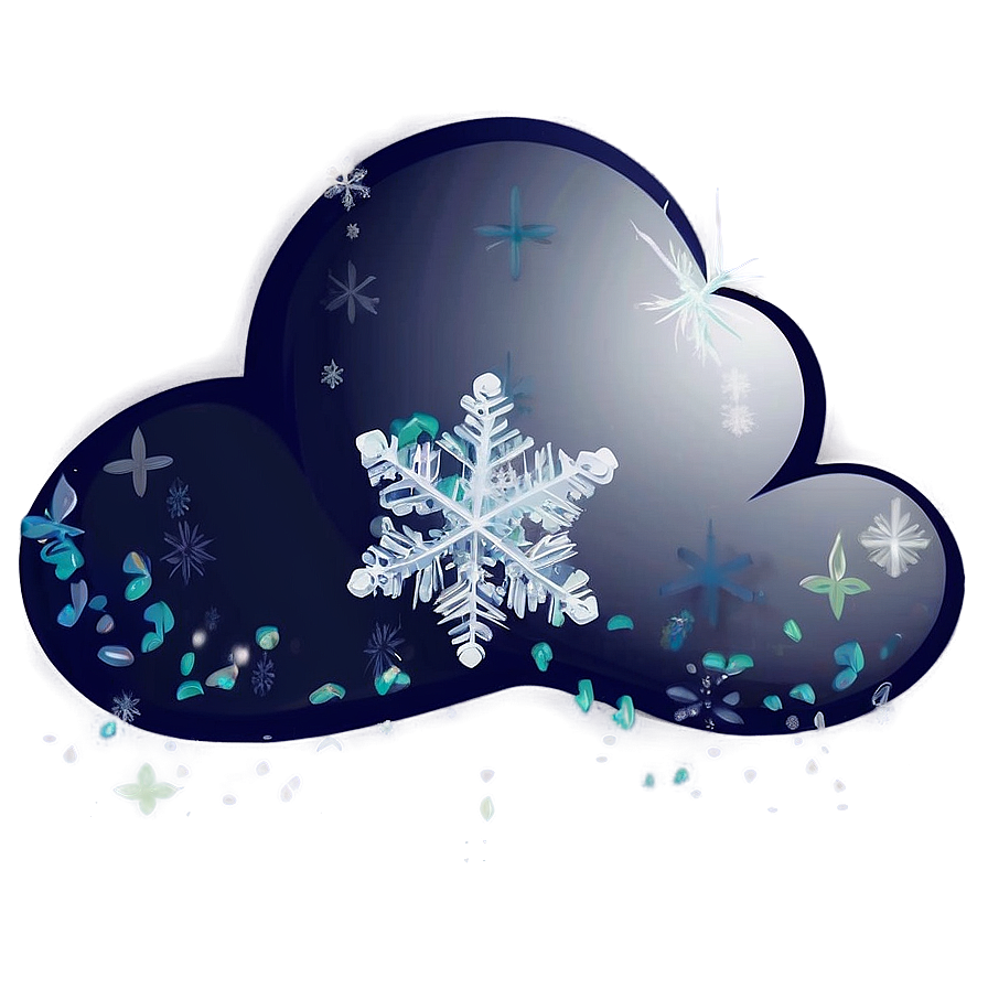 Cloud With Snowflakes Png Qlq