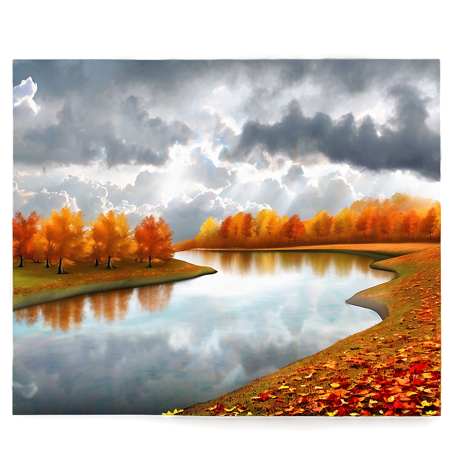 Cloudy Autumn Scene Png Rsj