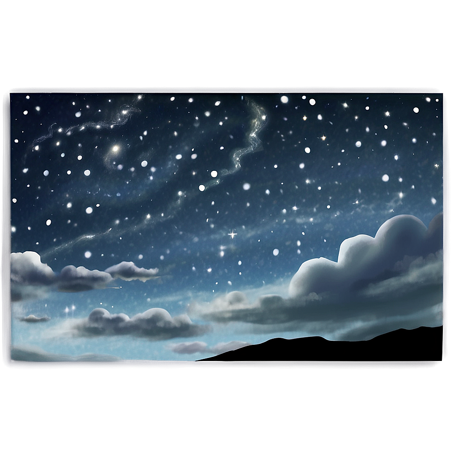 Cloudy Starry Night Png Lbx