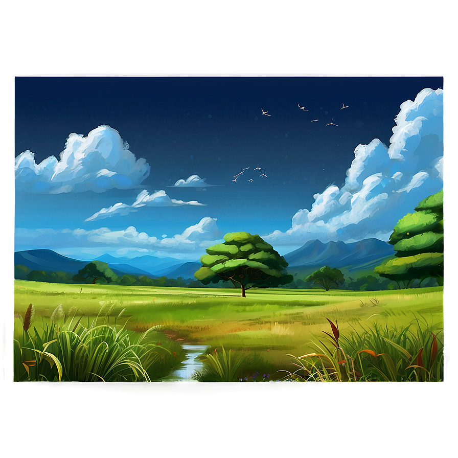 Cloudy Summer Landscape Png 51