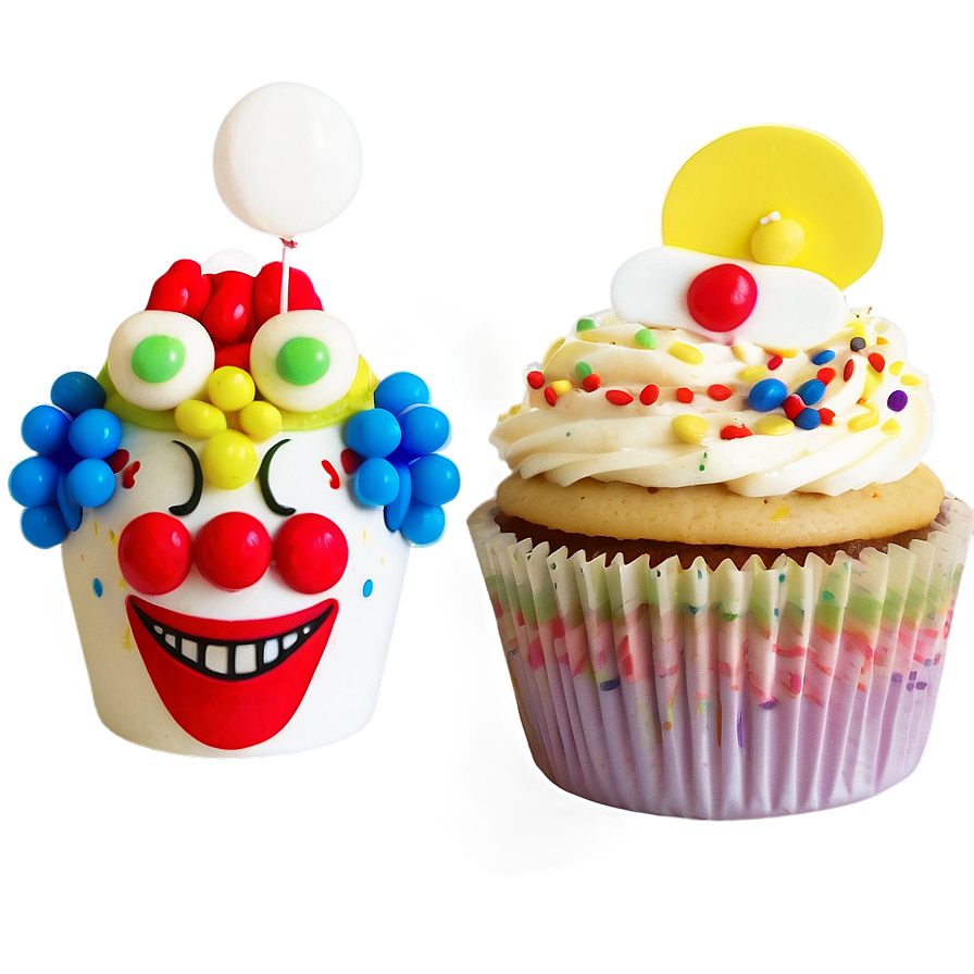 Clown Cupcake Topper Png 05232024