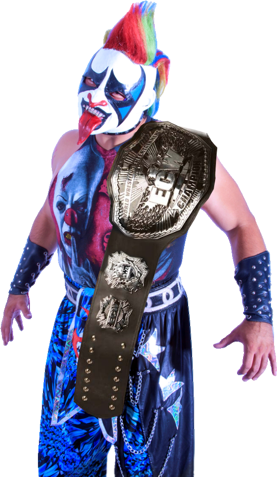 Clown Masked Wrestlerwith Championship Belt